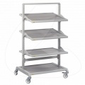 MULTI TROLLEY 2 magas árú- és alkatrészszállító kocsi 4 polccal